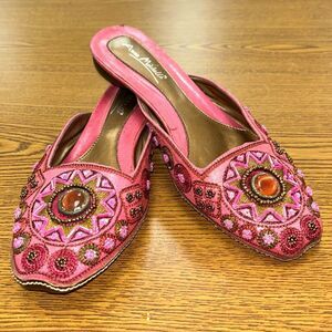 Vintage Anne Michelle Pink Boudoir Mules 7